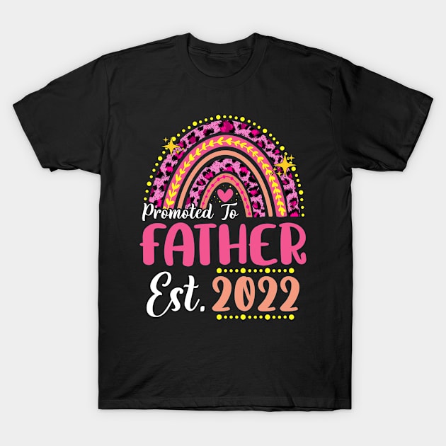 Promoted to Father Est.2022 Rainbow Papa to Be New Papa T-Shirt by melodielouisa